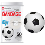 BioSwiss Bandages, Soccer Ball Shaped Self Adhesive Bandage, Latex Free Sterile Wound Care, Fun First Aid Kit Supplies for Kids,