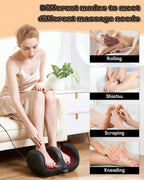 LINGTENG Foot Massager, Shiatsu Foot Massager with Heat, Rechargeable Calf Massager, Massage Calf, Deep Kneading Massage for Hom