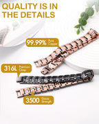 Feraco Copper Bracelet for Men-Magnetic Bracelets 99.99% Pure Copper Jewelry Gift with Adjustable Sizing Tool, Magnetic Field Th