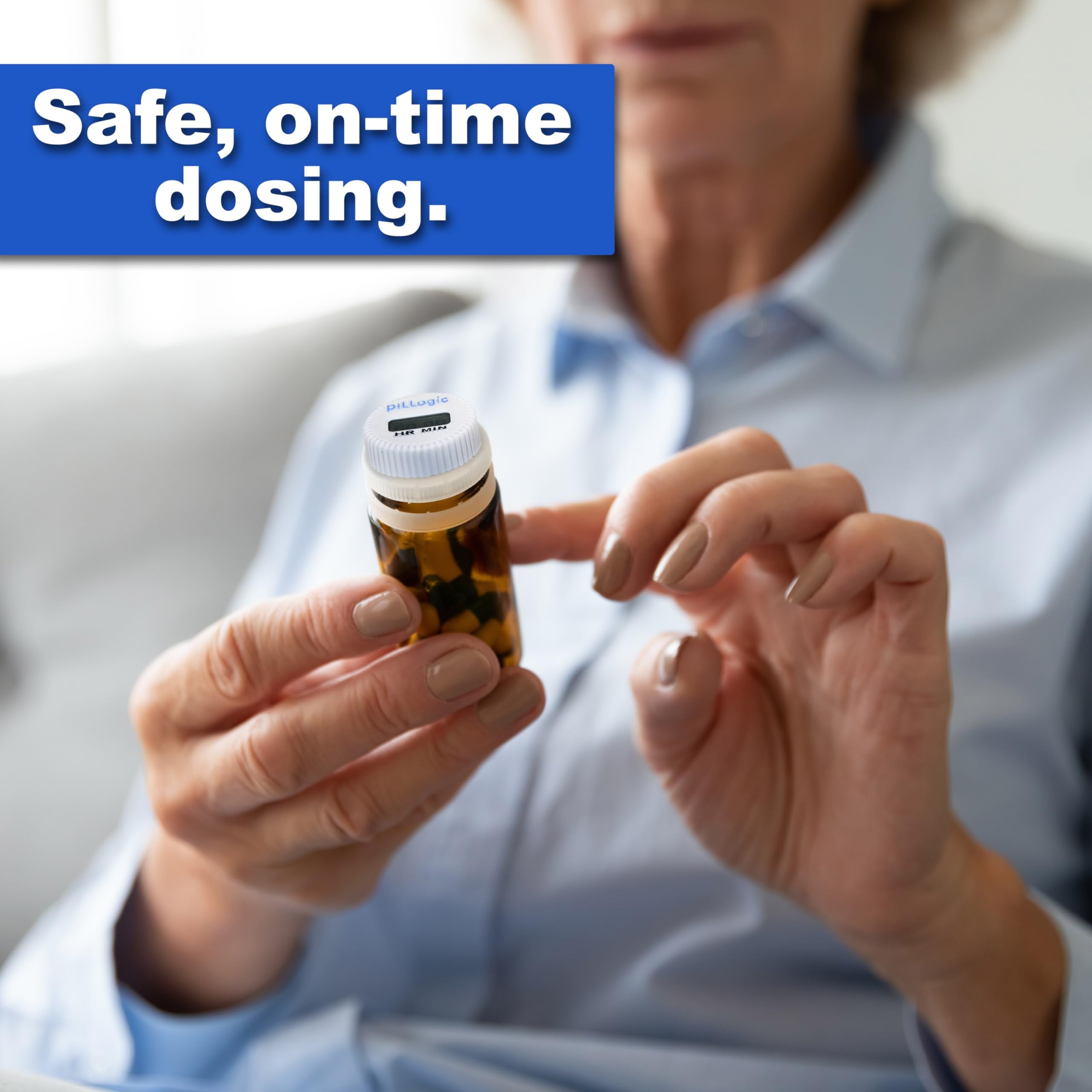 Pillogic Medicine Timer-Medication Tracker-Pill Reminder-Works on Childrens Liquid Medicine-Prescription-Easy-Reusable.