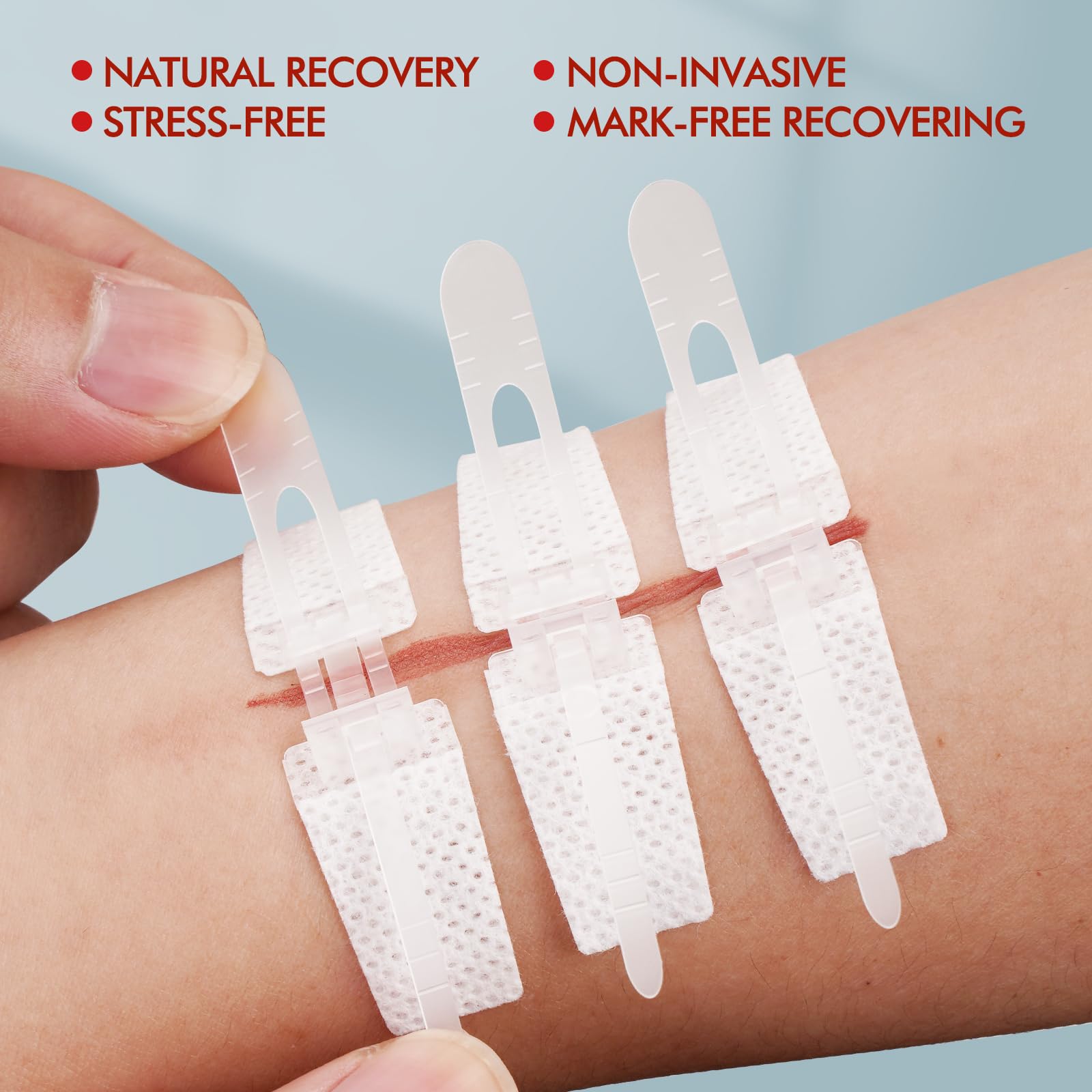 AUSLKA Laceration Closure Kit - 4pk - 2 Types Emergency Wound Closure Strips - Repair Wounds Without Stitches - Butterfly Bandag