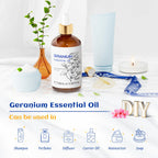 HIQILI 100ML Geranium Essential Oil for Skin, Diffuser & Candle, 100% Pure and Natural - 3.38 Fl. Oz