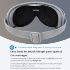 5 Mode Heated Eye Massager with Heat and Cooling, Eye Massage with Bluetooth Capability and Voice Announcement