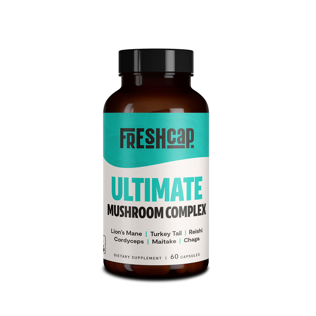 FreshCap Ultimate Mushroom Complex - Ayurveda Lions Mane, Reishi, Cordyceps, Chaga, Turkey Tail, Maitake - Immune Support, Nootr