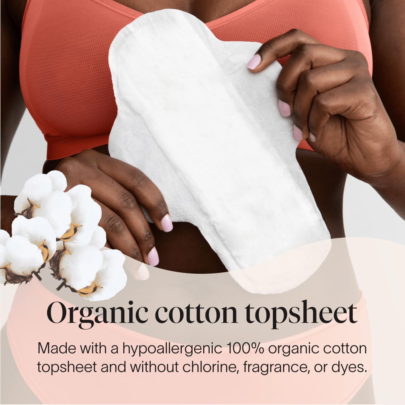 Cora 100% Organic Cotton Topsheet Pads | Ultra Thin Period Pads with Wings | Overnight Absorbency | Ultra-Absorbent Sanitary Pad
