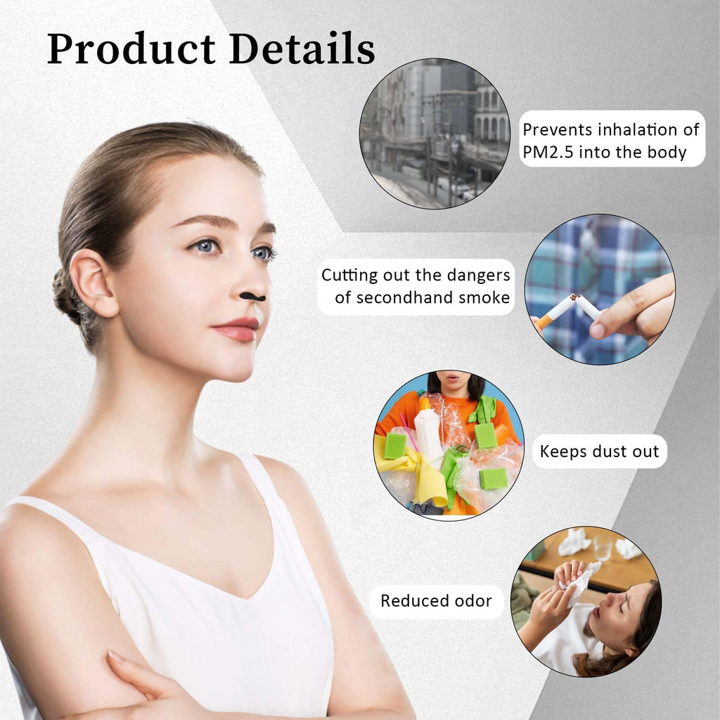 50Pcs Nose Plug Filter, Disposable Nose Dust Filters, Bulk Softness Sponge Nostril Filters, Nose Plug for Allergies and Dust, fo