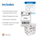 MailBack 3 Gallon PureWay Sharps Container Disposal System - [PrePaid Return Label Included] for Home, Travel, Professional, and