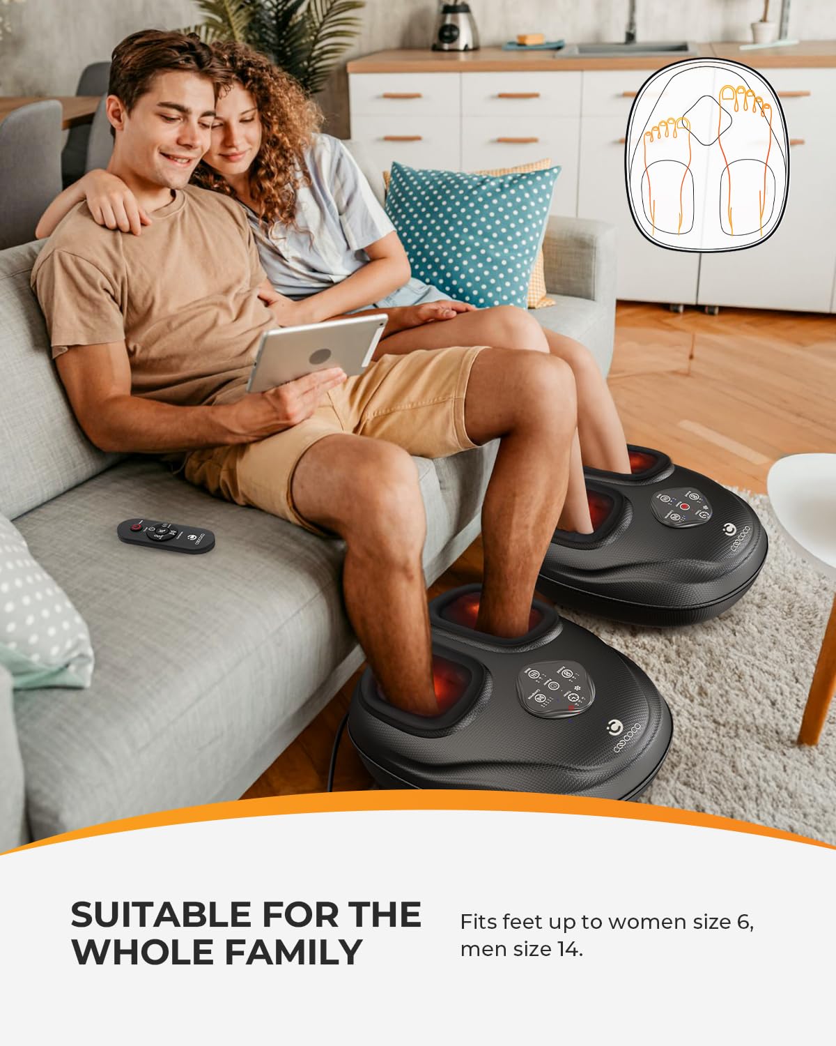 Relaxation Gifts for Women Men Mom Dad, 2025 Upgrade Shiatsu Foot Massager with Heat, FSA Eligible Feet Massager for Plantar Fas
