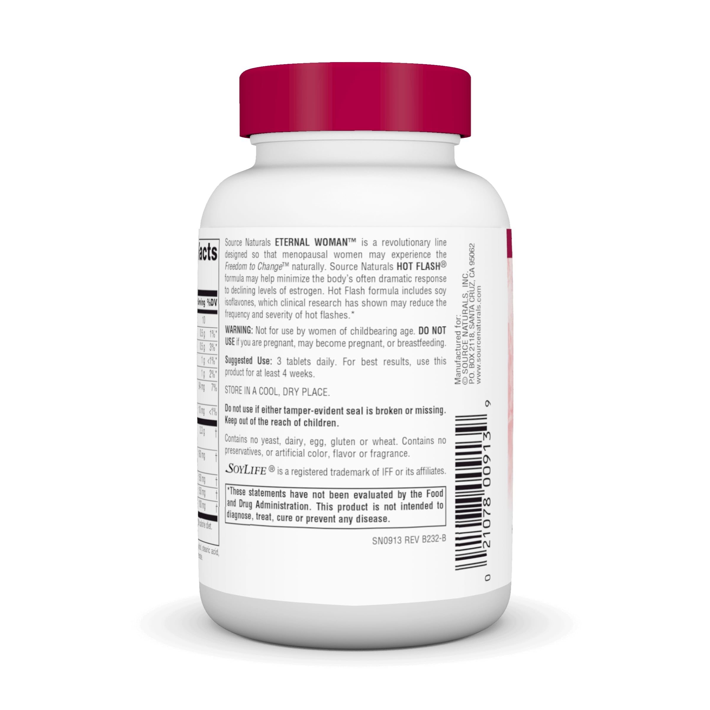 Source Naturals Hot Flash - Helps Reduce The Frequency of Hot Flashes Associated with Menopause, Non-GMO Soy - 45 Tablets