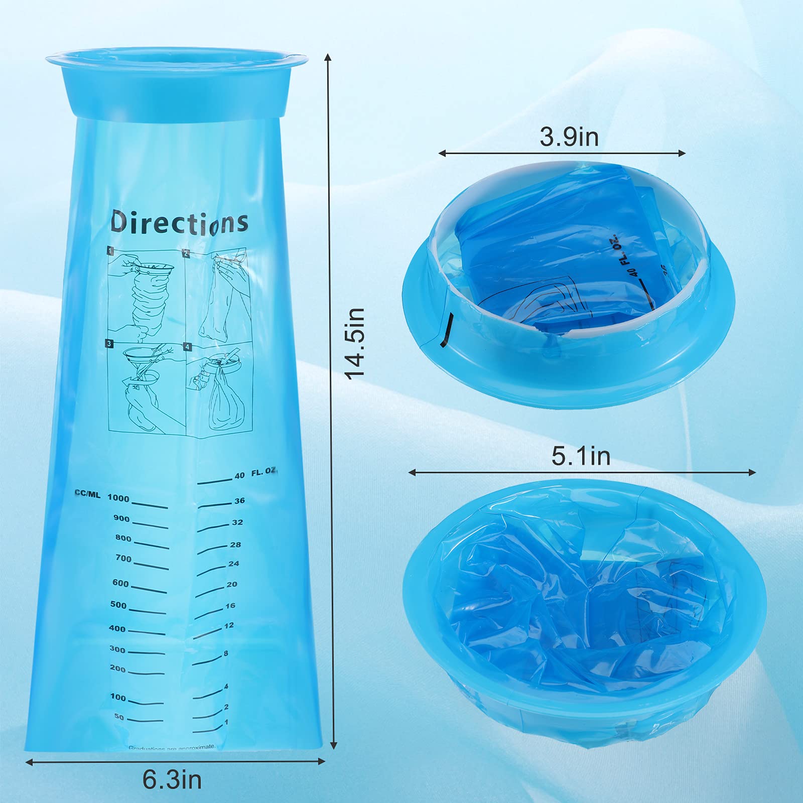 Nuanchu 100 Pcs Emesis Barf Bags Disposable Vomit Portable Puke Nausea Bags Motion Sickness for Car Airplane Travel Emesis, Vomi
