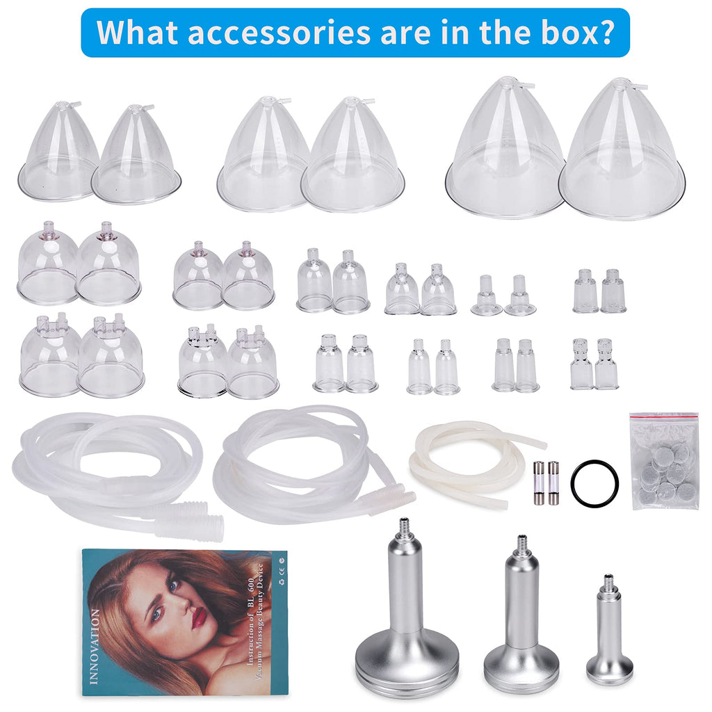 Titoe Vacuum Therapy Machine Multifunctional 0-75cmHg Cupping Cups Machine 6 Mode Adjustable Suction Vacuum Machine with 30 Cups