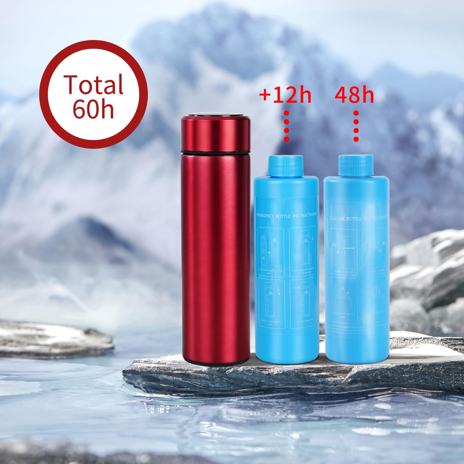 60H Medicine Cooler TSA Approved Temp Display Insulin Pen Travel Cooler Medication Cooler for Travel Diabetic Cooling Case Insul