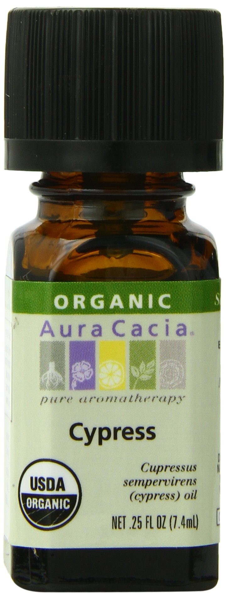 Aura Cacia Organic Cypress Essential Oil | GC/MS Tested for Purity | 7.4ml (0.25 fl. oz.)