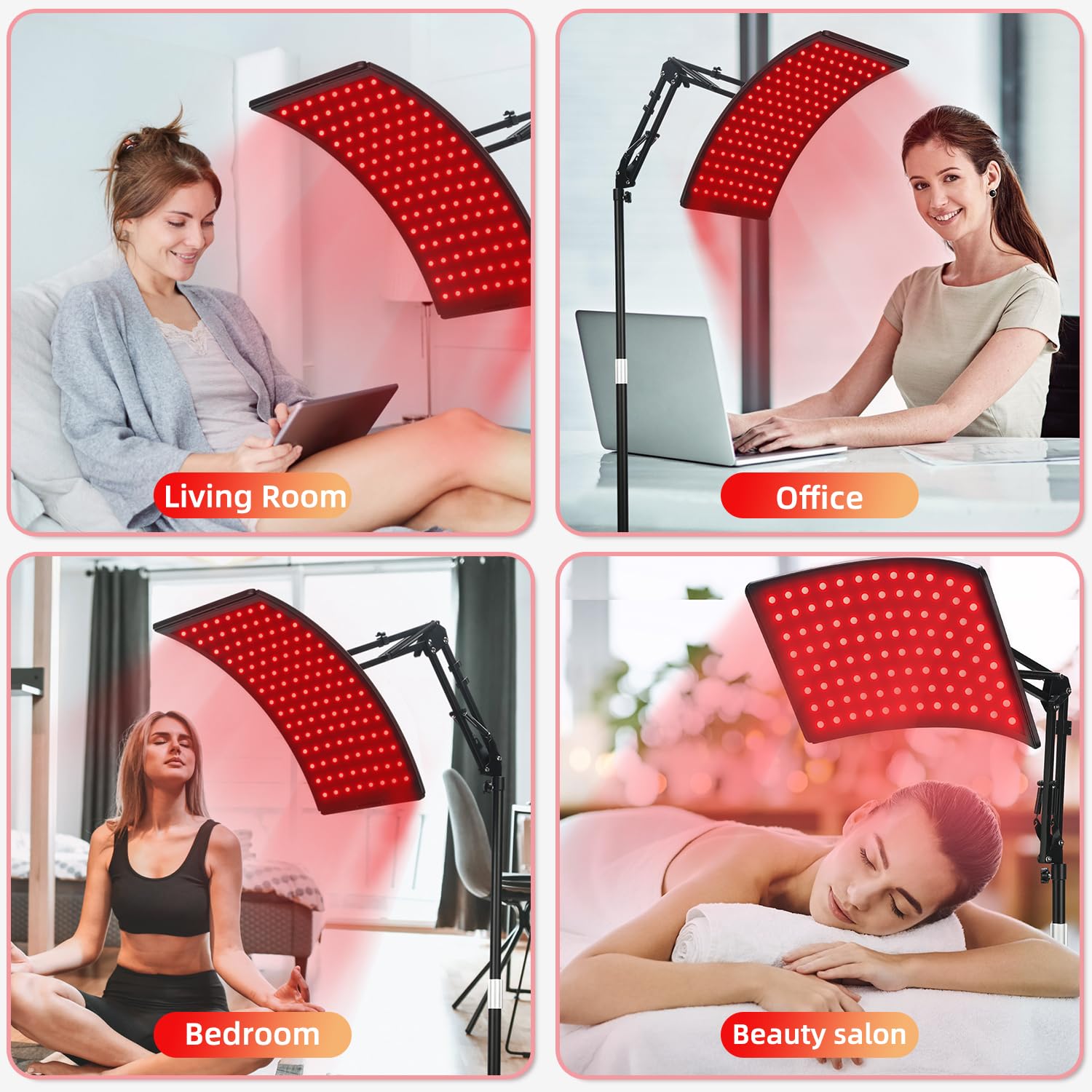 Red Light Therapy for Face and Body, Red Infrared Light Therapy Lamp with Stand Led 660nm Red Light-Therapy& 850nm Infrared Ligh
