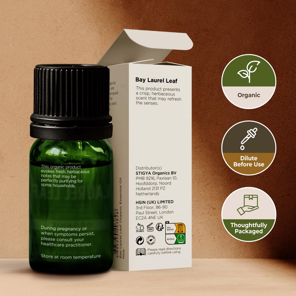 Gya Labs USDA Certified Organic Bay Leaf Essential Oil for Diffuser - 100% Pure Nautral Bay Leaf Oil Organic for Hair, Fresh Her