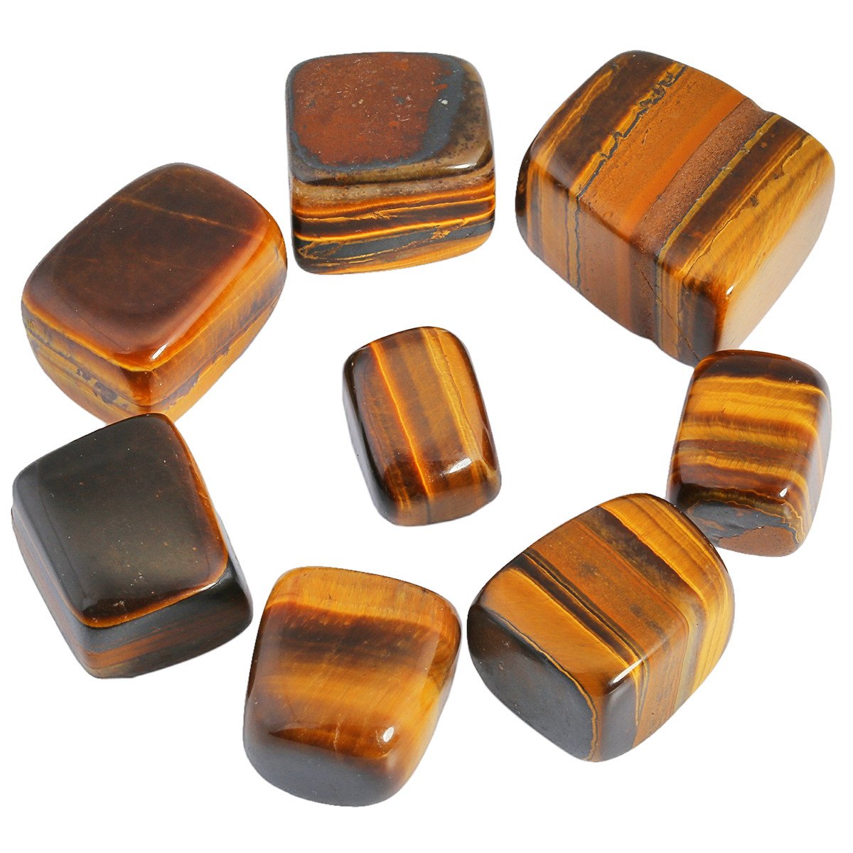 SUNYIK Tumbled Polished Stones,Smooth Rock Crystal for Tumbling,Cabbing,Tiger's Eye Stone 1pound(About 460 gram)