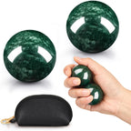 AceOrbit Baoding Balls Set of 2, Chinese Stress Relief Hand Exercise Balls with Leather Pouch, 1.57 Inch Dark Green Marble, Fing