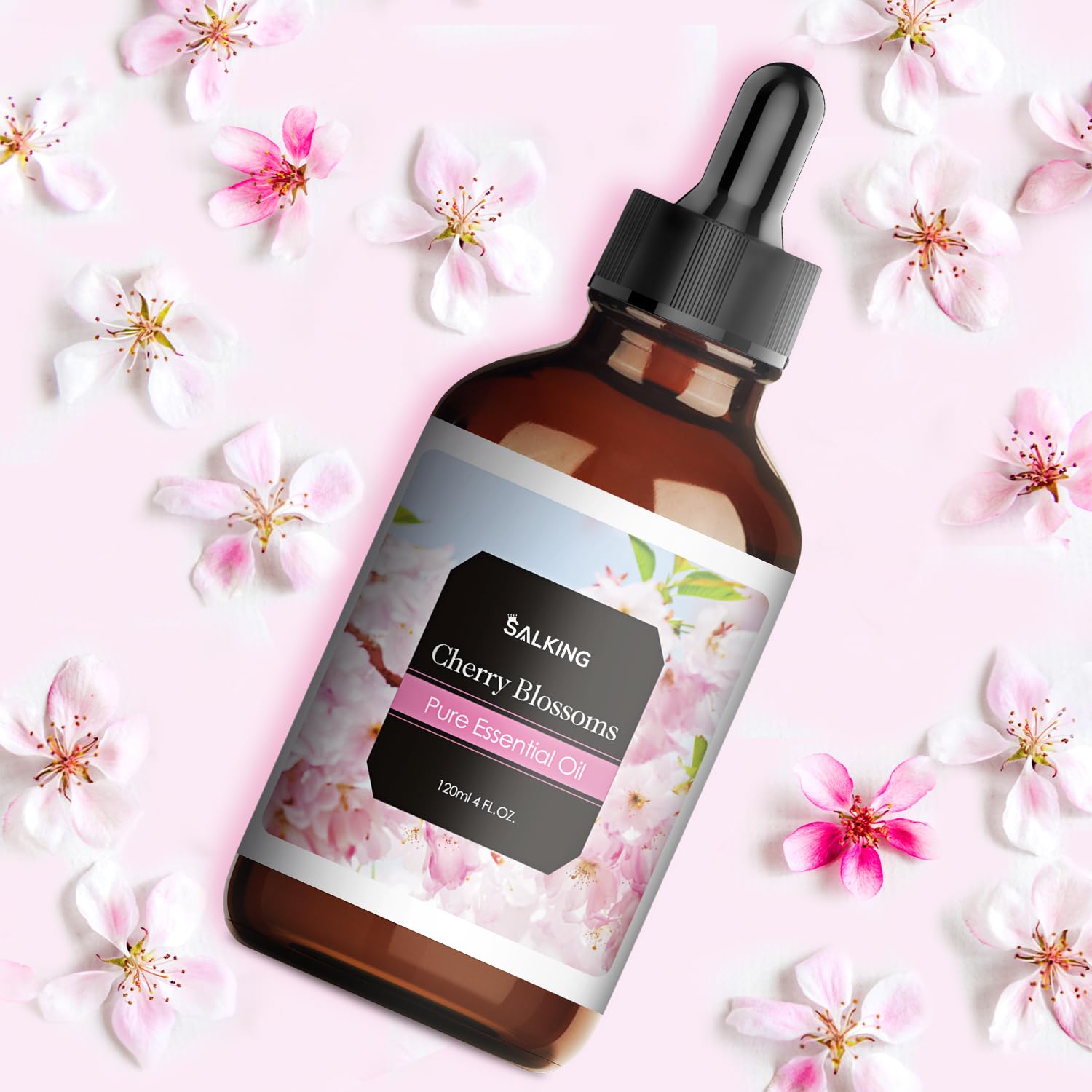 Cherry Blossom Essential Oil 120ml (4 Fl Oz), SALKING Pure & Natural Fragrance Oils, Aromatherapy Essential Oils for Diffuser, M