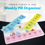 Weekly Pill Organizer - 21 Day Pill Planners for Pills Vitamins & Medication, 3 Times-a-Day Medication Reminder Boxes, Easy to R