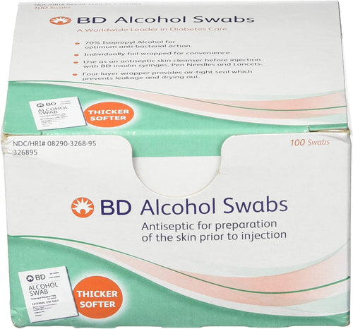 BD Alcohol Swabs 100 Each, White, 100 Count (Pack of 1)