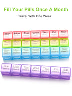Large Monthly Pill Organizer 28 Day Medication Organizer Storage by Week,Extra Large Compartments Dust-Proof Pill Case Medicatio