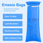 100 Pack Emesis Vomit Bags for Car, 1000 ml Blue Portable Nausea Bag for Pregnant Women, Leak Proof Puke Throw Up Nausea Bags fo
