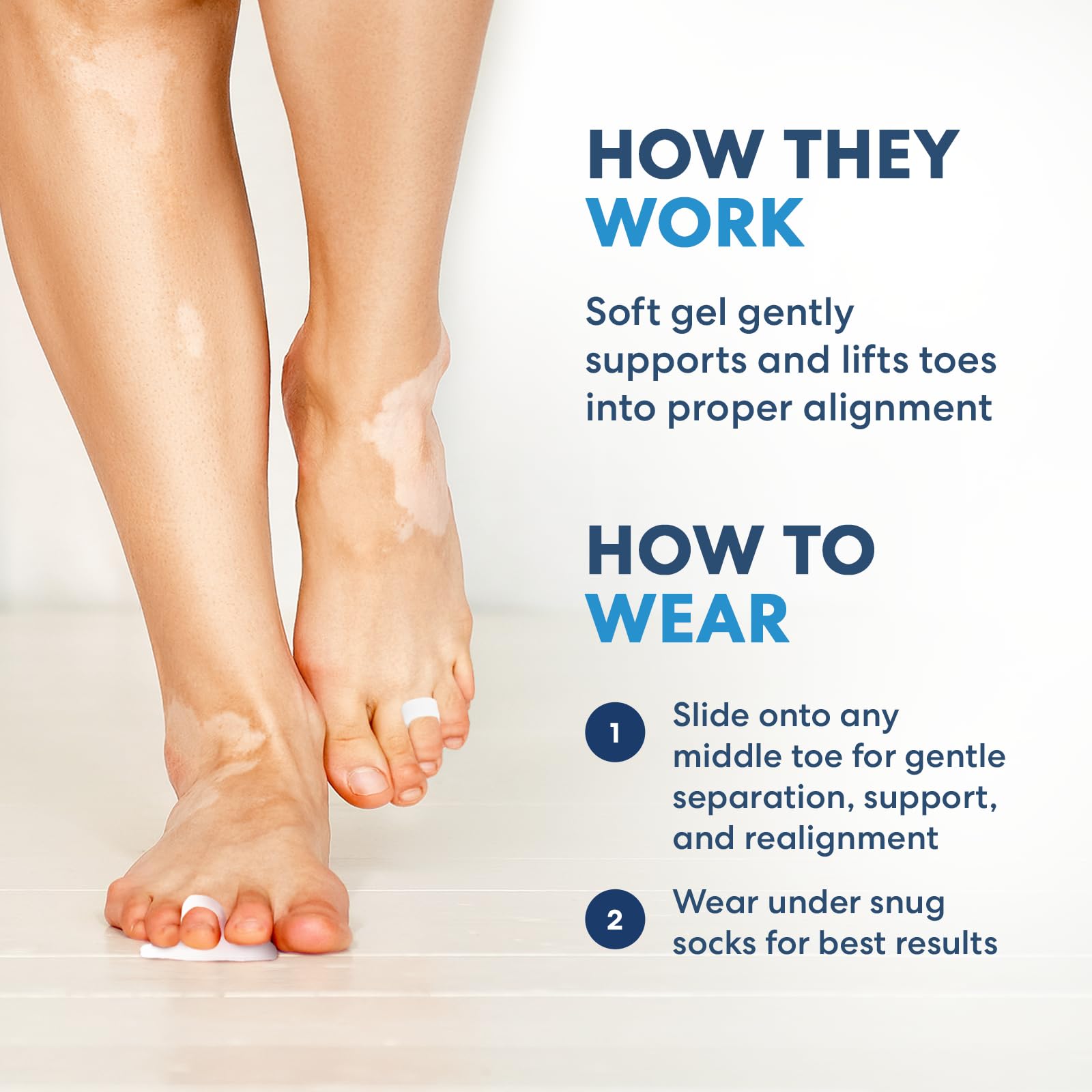 Dr. Frederick's Original Hammer Toe Gels - 2 Pairs - Hammertoe Support Crest for Women & Men - Cushion & Temporary Splint for To