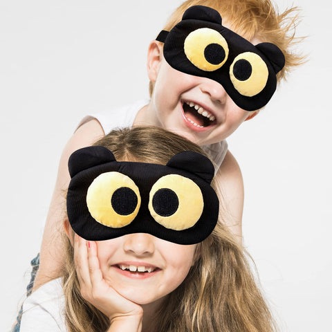 2 Pieces Eye Sleep Mask Funny Cover Eye Blindfold for Women Men Kids, 100% Blackout Sleeping Mask with Adjustable Strap, Sleepin