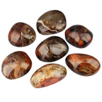 SUNYIK Natural Banded Agate Palm Stones Worry Pocket Stone, Polished Irregular Shaped Sphere Decortarion 1.5-2