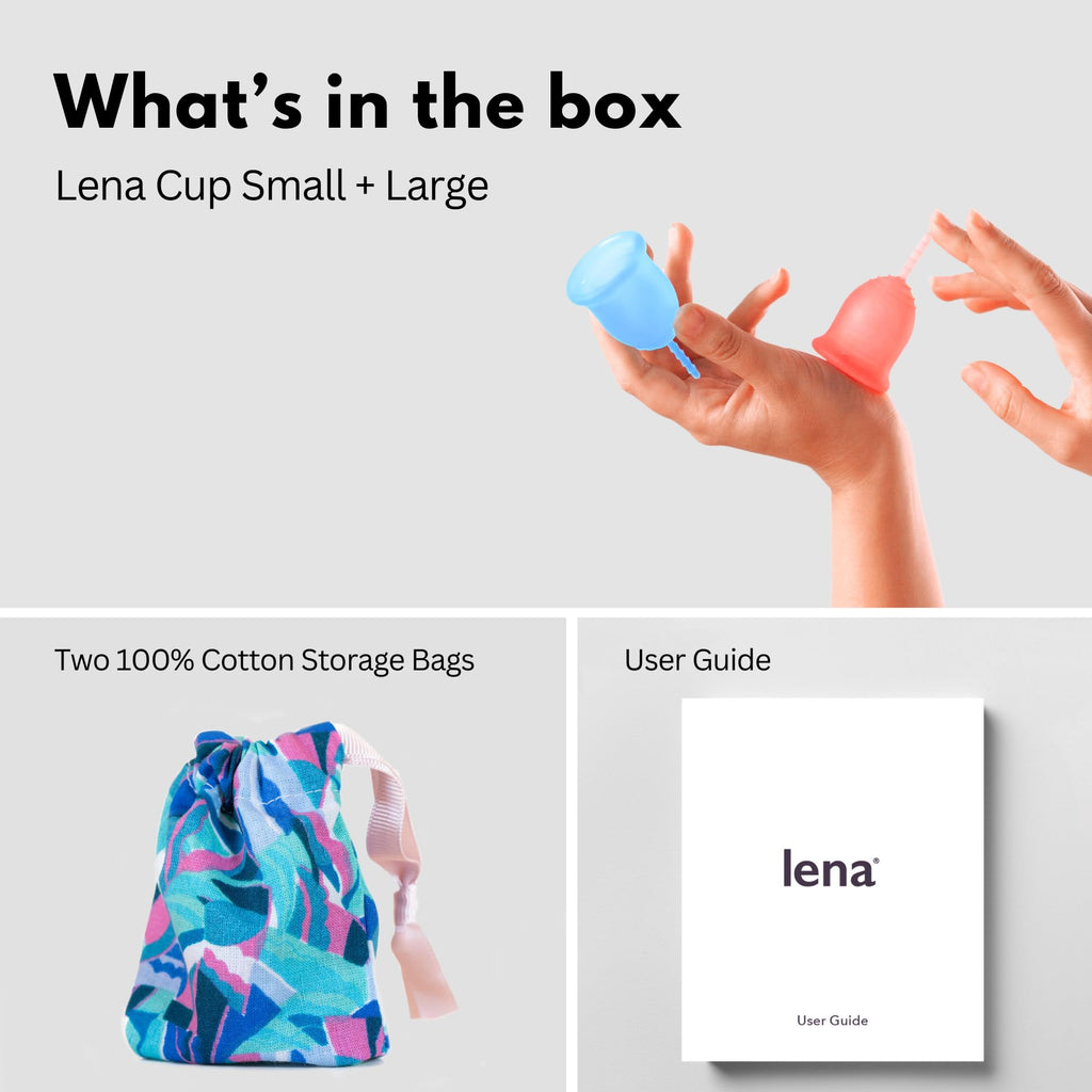 Lena Menstrual Cups, Reusable Period Cup, Tampons,Period Underwear and Menstrual Pads Alternative, Feminine Care, FSA Eligible,