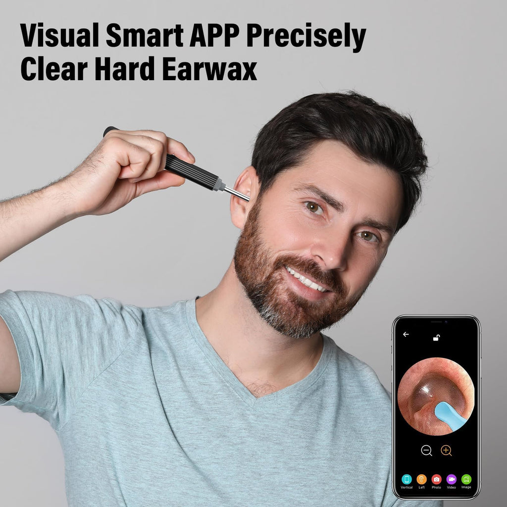 Ear Wax Removal,Ear Wax Cleaner with Camera,Earwax Removal Tool, with 8 Ears, Earwax Cleaning kit 1080P HD Otoscope - Ear Camera