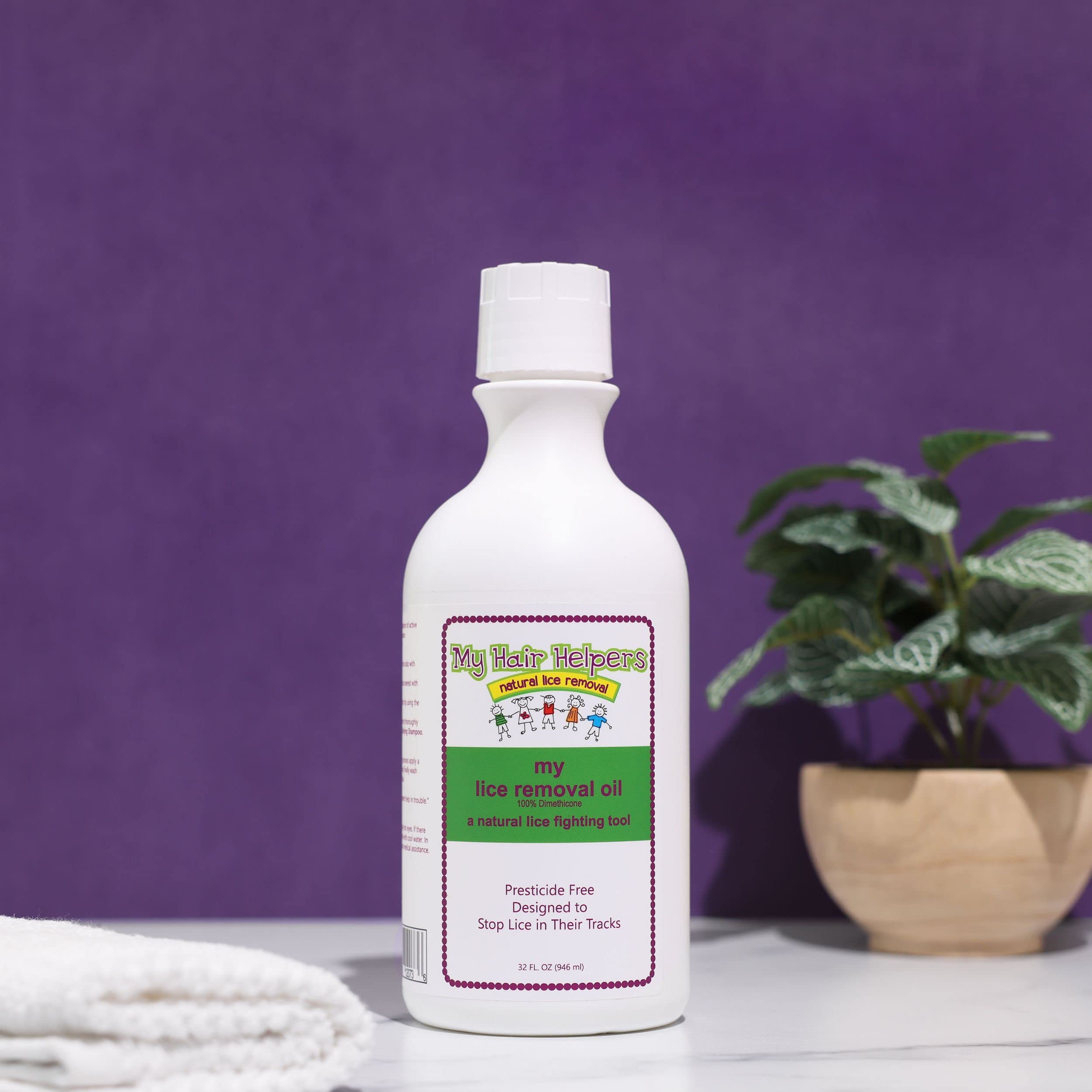 My Hair Helpers Dimethicone Oil for Head Lice | Kid-Safe | Addresses Louse and Nits, 32 fl Ounces | for 3-5 People