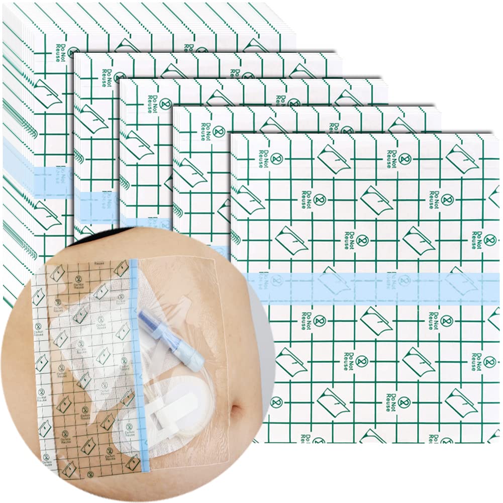 Waterproof Shower Bandage Protector [Pack of 50], 6x10 Dialysis Catheter Shower Cover Wound PD Peritoneal Dialysis Chemo Port Ch