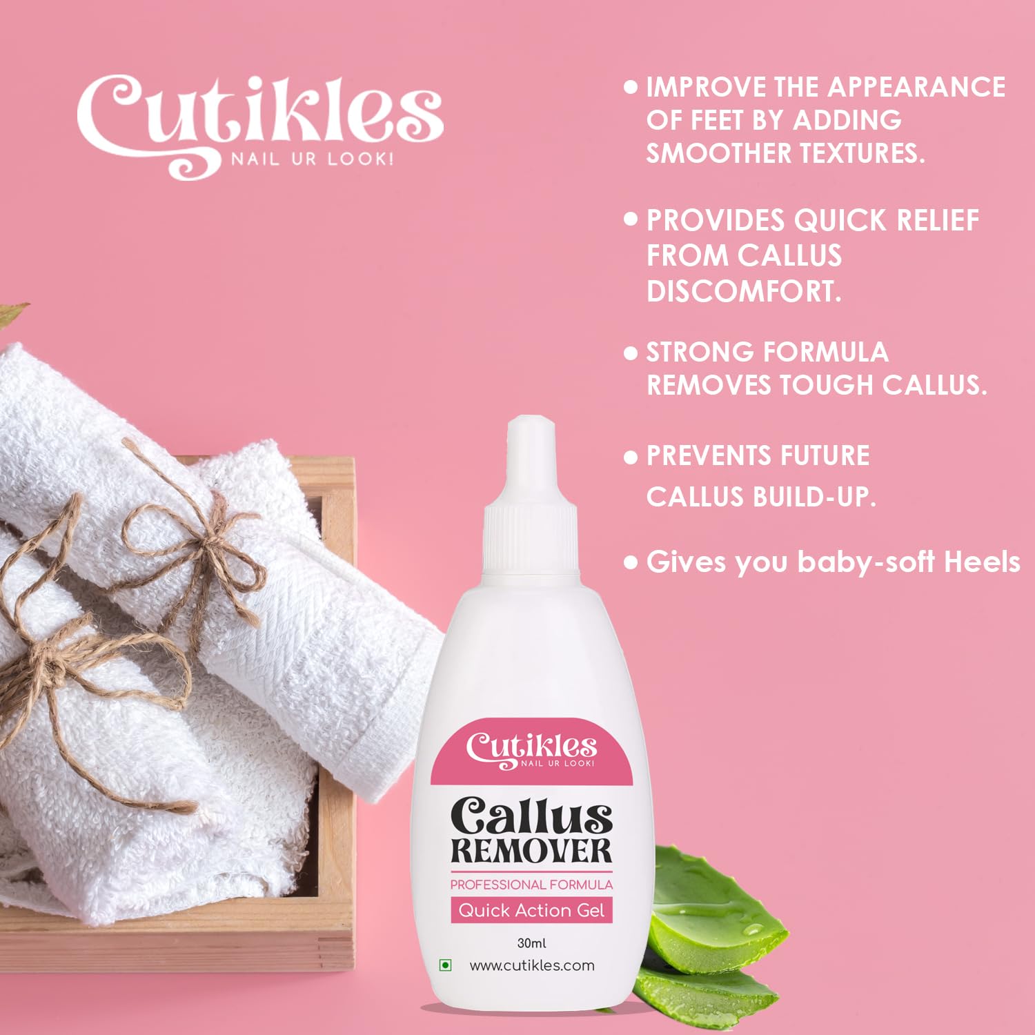 Cutikles Professional Callus Remover Gel for Feet - Extra Strength Gel Instantly Removes Tough Calluses for Spa-Quality Pedicure