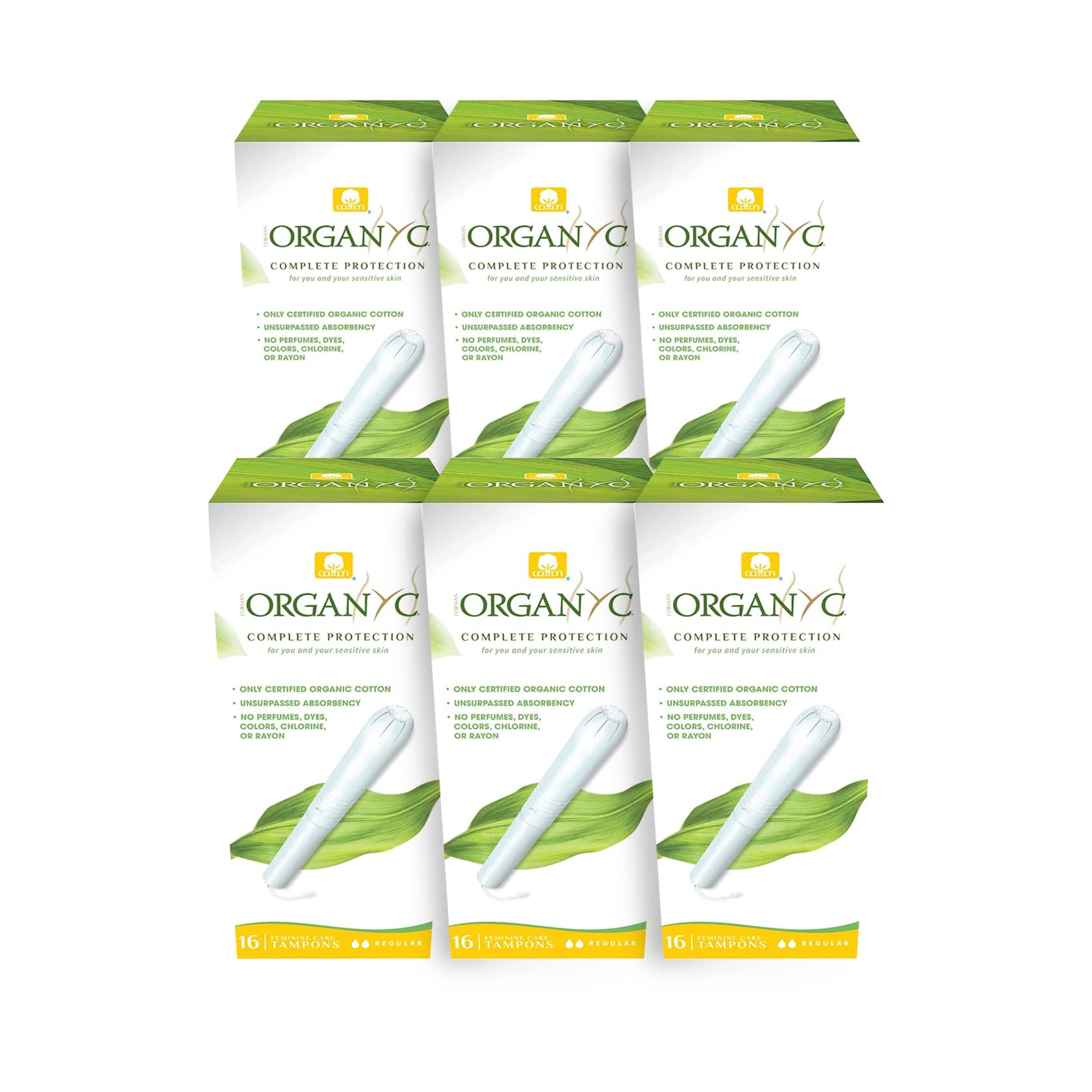 Organyc - 100% Certified Organic Cotton Tampons - Cardboard Applicator, Free from Chlorine, Perfumes, Rayon, and Chemicals, Regu