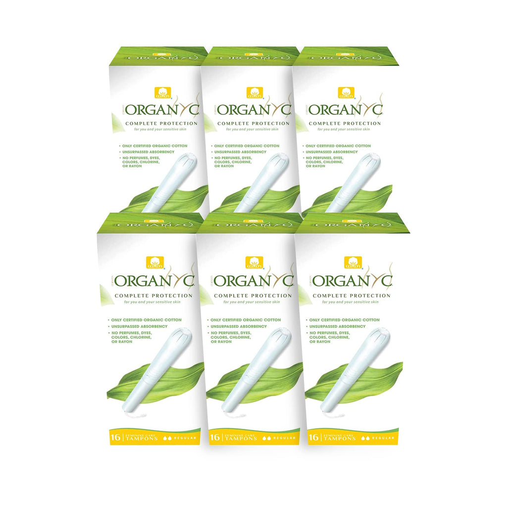 Organyc - 100% Certified Organic Cotton Tampons - Cardboard Applicator, Free from Chlorine, Perfumes, Rayon, and Chemicals, Regu