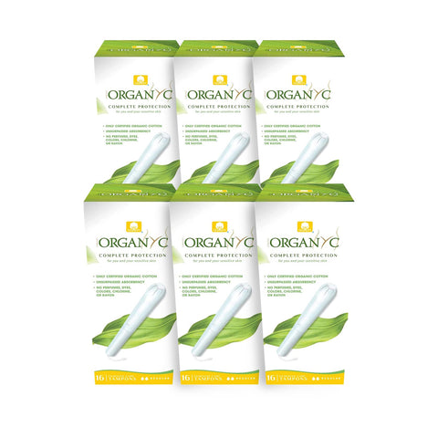 Organyc - 100% Certified Organic Cotton Tampons - Cardboard Applicator, Free from Chlorine, Perfumes, Rayon, and Chemicals, Regu