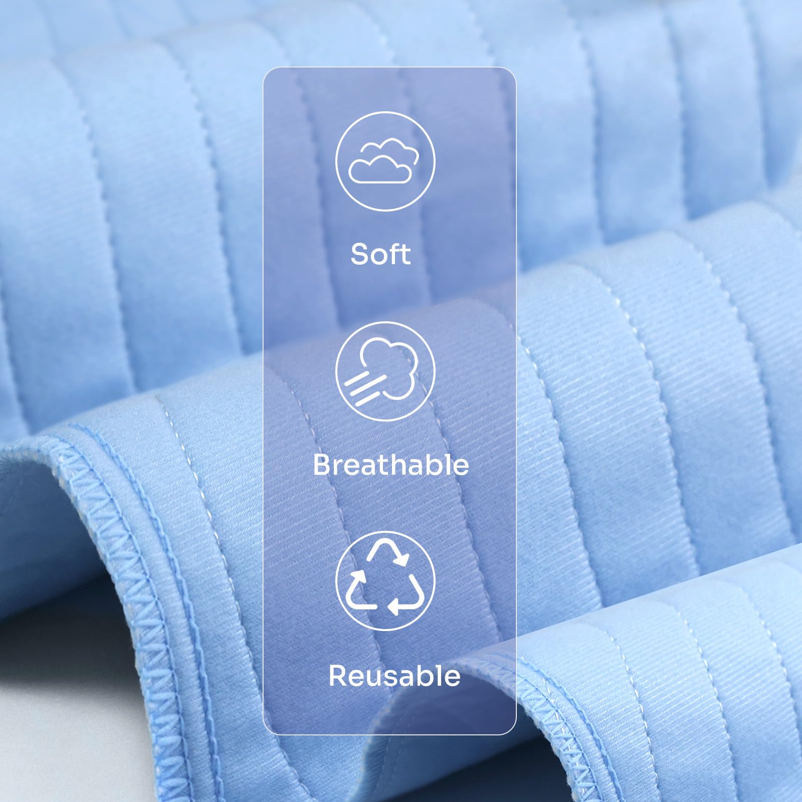 Conkote? Washable Underpads, 34 x 36 (Pack of 4), Waterproof Protective Pad for Bed, Couch, Sofa, Floor, Reusable Bedwetting Inc