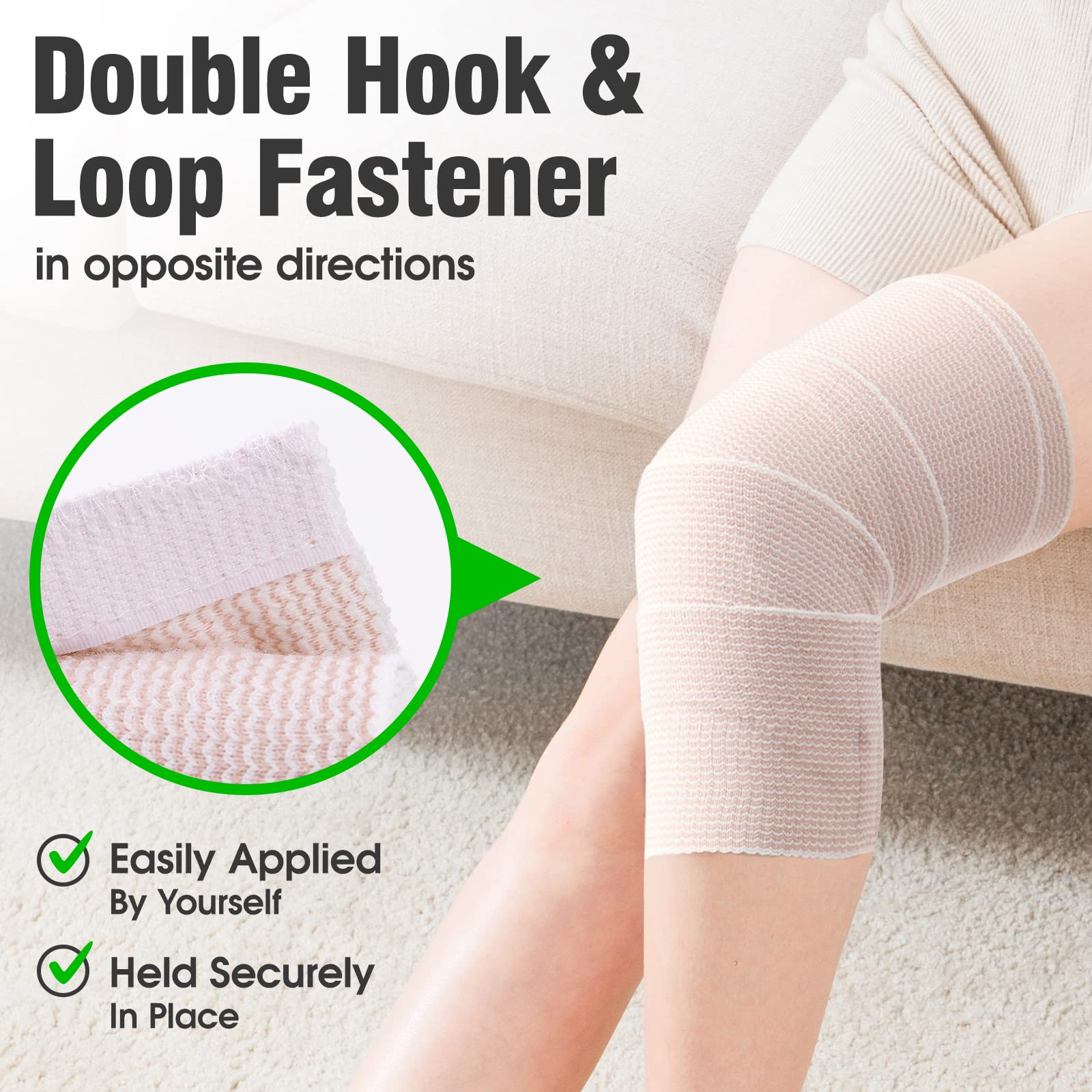 ZJCCTO Elastic Bandage 4 Pack. 4 Inches Wide x (13 to 15 ft. when stretched) with Hook and Loop on Both Ends, Latex Free Bandage