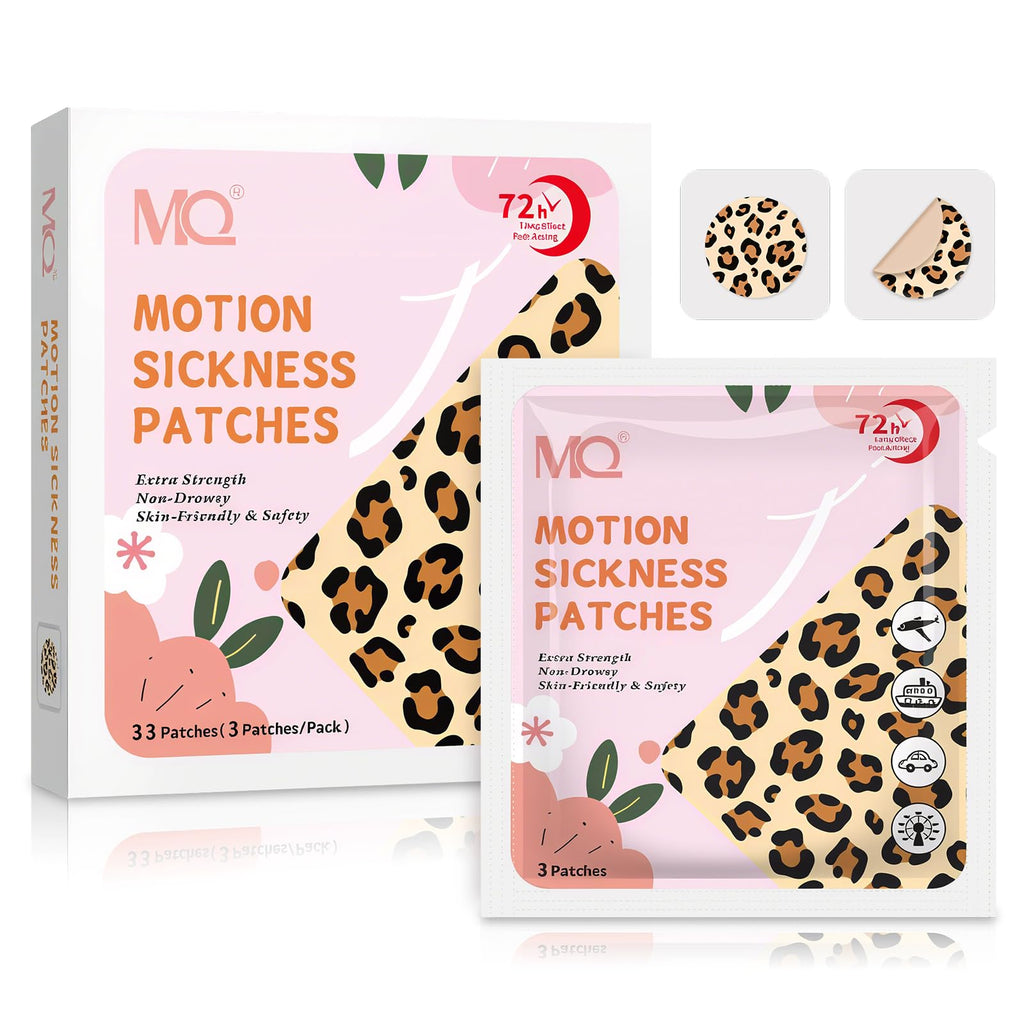 MQ 33ct Motion Sickness Patch Non Drowsy, Sea Sickness Patches for Cruise Ship Travel, Waterproof Patch Behind Ear for Car Airpl