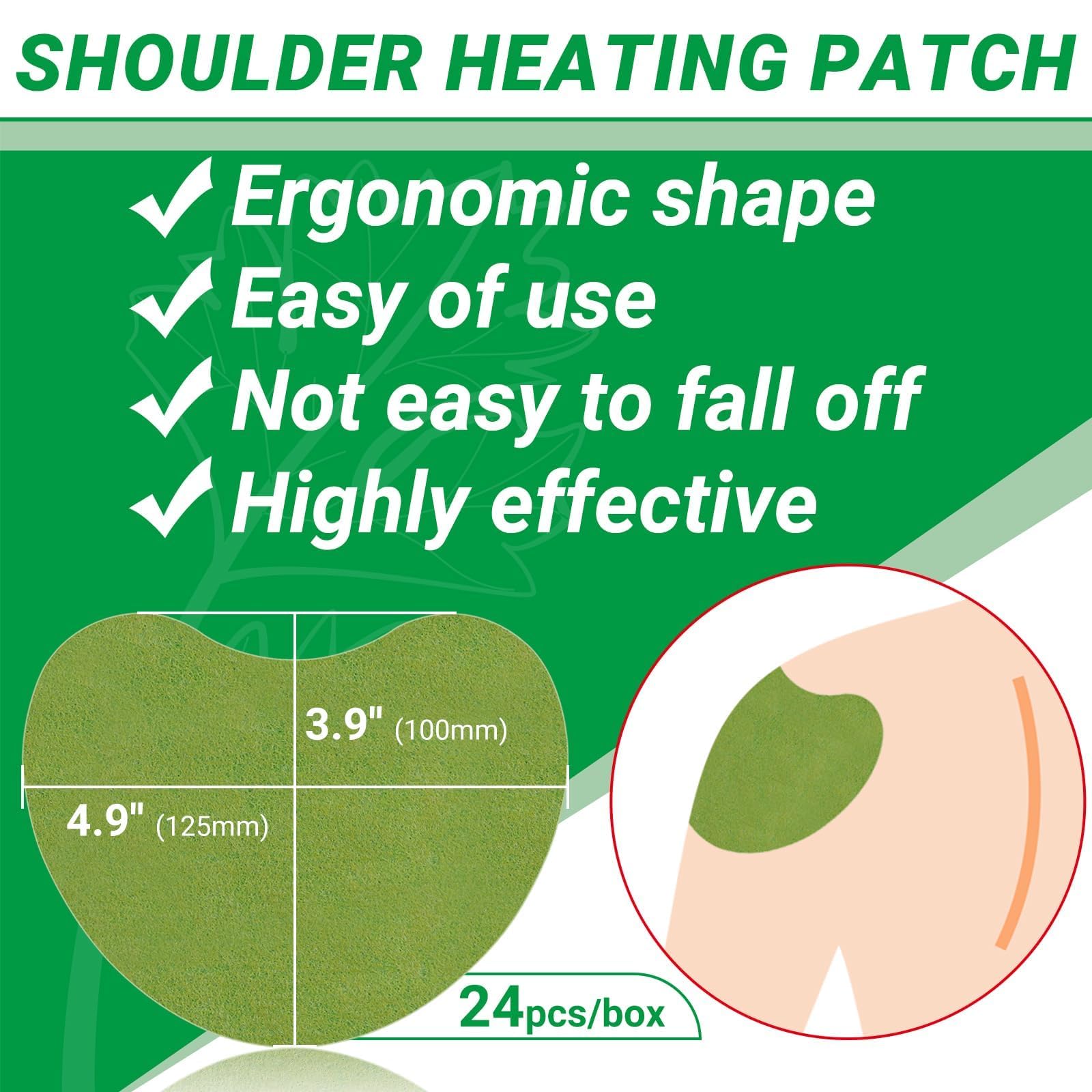 ishancare Shoulder Patches - 24 Count Warming Herbal Plaster Maximum Strength Heat Patches, 8 Hours Deep Heating Extra Strength