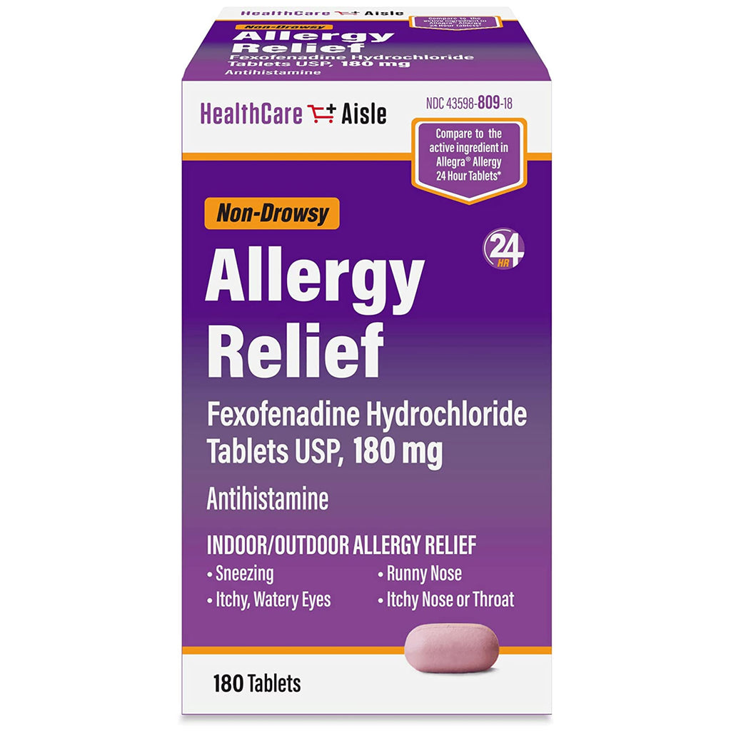 HealthCareAisle Allergy Relief - Fexofenadine Hydrochloride Tablets USP, 180 mg - 180 Tablets - Allergy Medication, Non-Drowsy 2