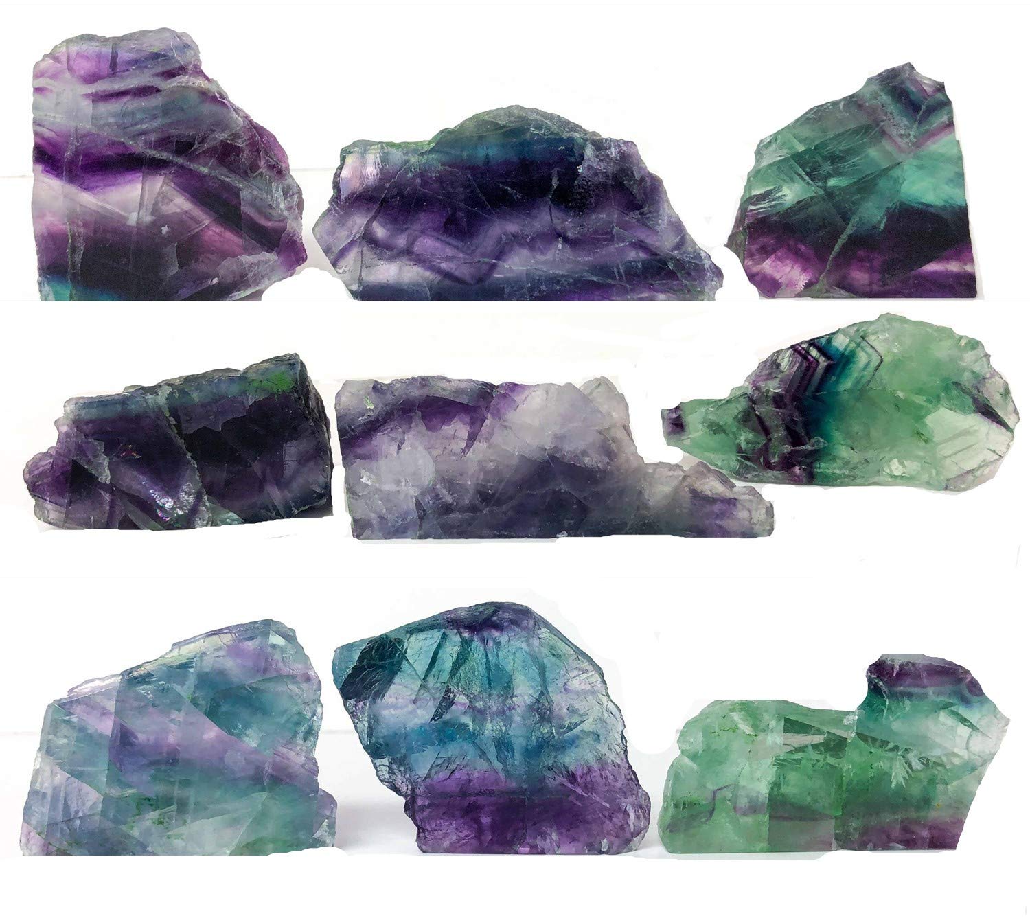Zenkeeper 1 Lb Large Rough Fluorite Stone Raw Fluorite Crystal Stone Natural Rainbow Fluorite Purple Fluorite Green Fluorite Cry