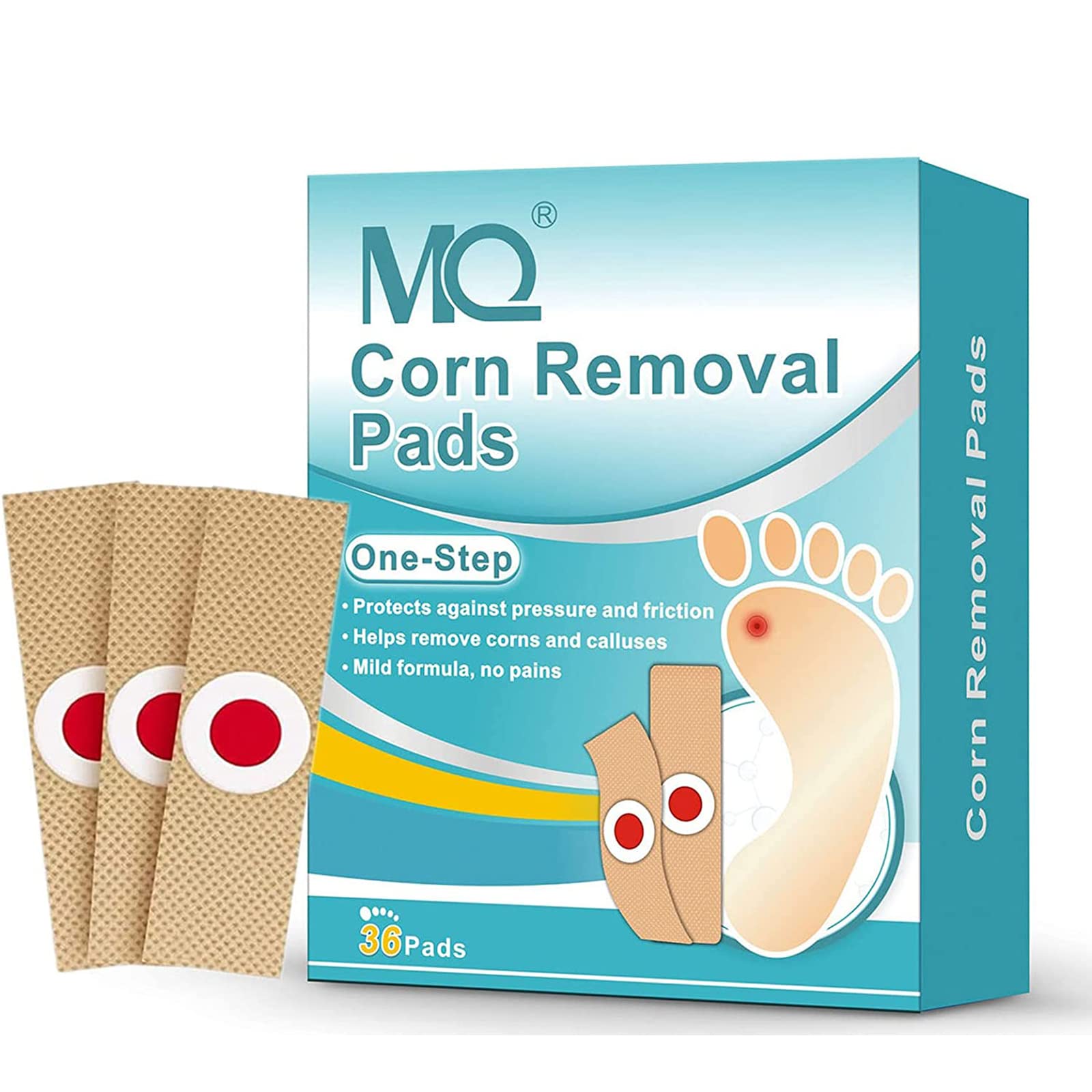 MQ Corn Remover, 36 Pads Corn Removers for Feet, Corn Removers for Toes, Corn Removal for Foot Corn Plasters for Feet
