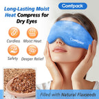 Comfpack Microwave Heated Eye Mask for Dry Eyes, Moist Eye Warm Compress for Dry Eye Therapy Mask with Washable Cover, Cordless