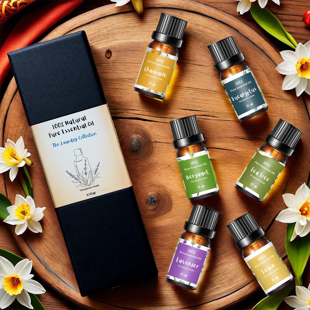 Essential Oils for Laundry | 100% Pure Therapeutic Grade Aromatherapy Essential Oil Set - Top 6 | Dryer Balls, Diffusers, Soaps,