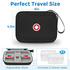 Diabetic Supplies Travel Case, Carrying Case Organizer for Diabetes Testing Kit, Blood Glucose Monitor Kit with Meter, Blood Sug