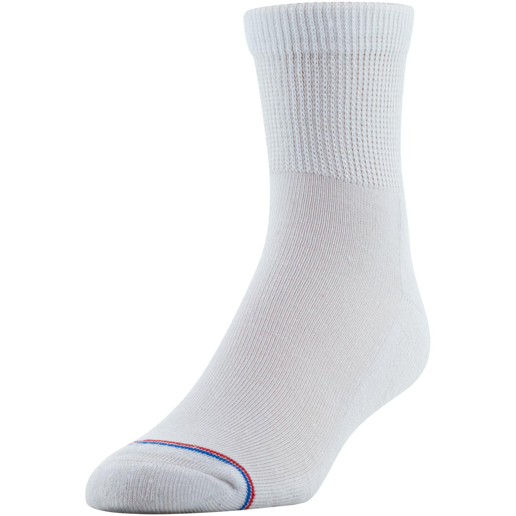 MediPEDS Quarter Socks with Non-Binding Top and Cushion, Multipairs, White (8-Pairs), Shoe Size: Men's 6-9 Women's 6-10