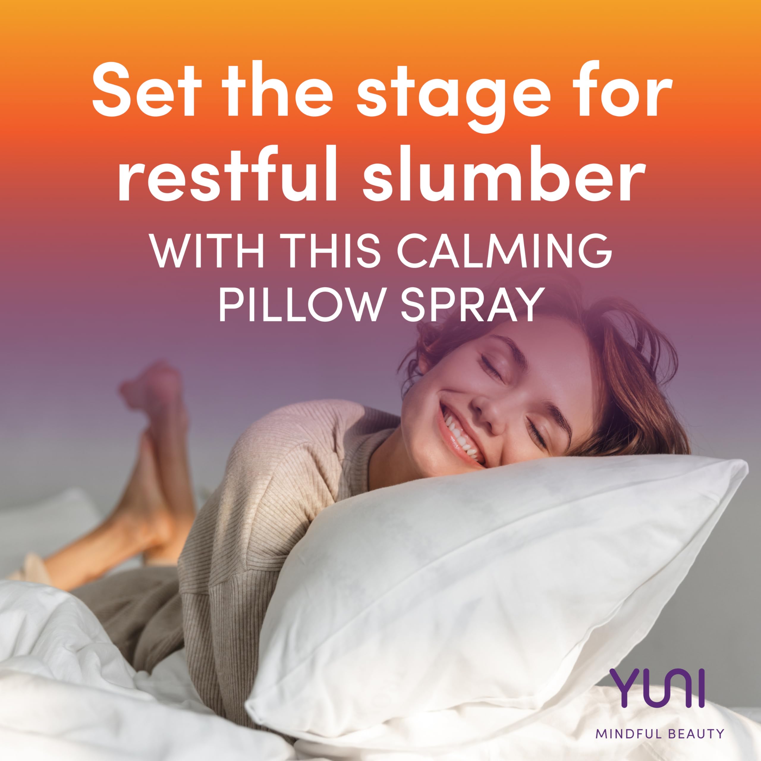 YUNI Beauty Aromatherapy Sleep Spray (2oz) Essential Oil Natural Sleep Aid Pillow Spray - Calming & Relaxing - Plant-based, Vega