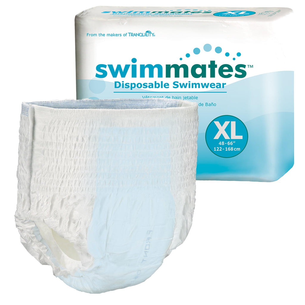 Swimmates Adult Swim Underwear, Pull-Up with Tear-Away Side Seams, Unisex, Disposable, X-Large (56- 64 Waist), 14 Count (Case of